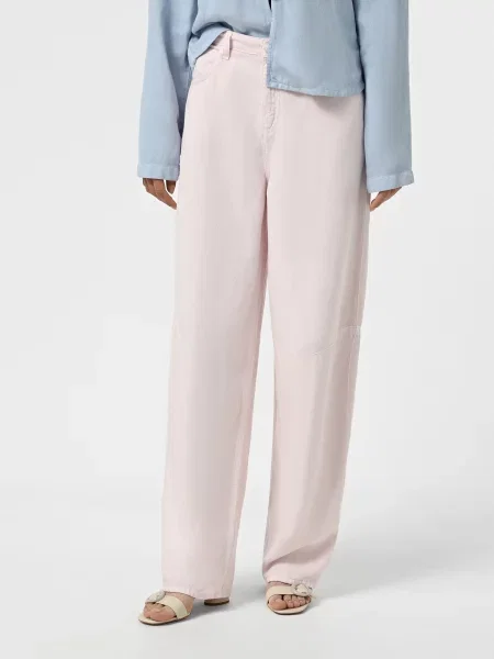 Широкие джинсы Emporio Armani розовые