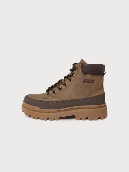 FILA Šněrovací kozačky / tmavě hnědá