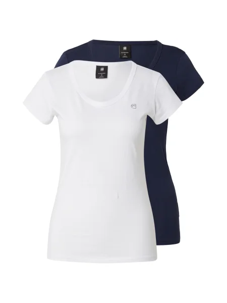 G-STAR Tricou bleumarin alb