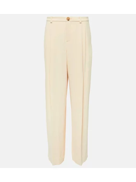 Pantaloni Vince cu talie joasă alb