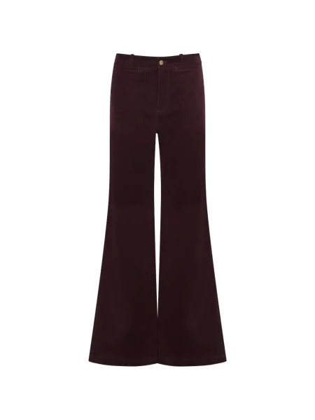 Pantaloni Cara Cara de catifea cord evazate maro