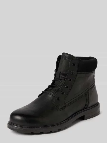 Kozaki sznurowane z wytłoczonym logo model ‘CRANFIELD’ Jack & Jones czarne