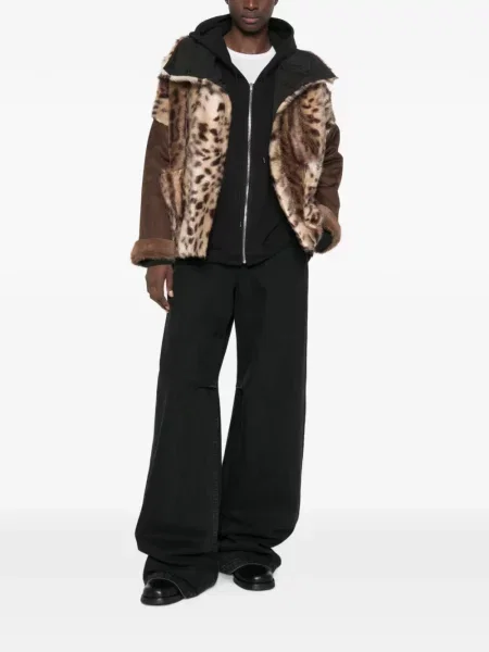 Reversibil geacă Virginia Bizzi cu imagine cu model leopard maro