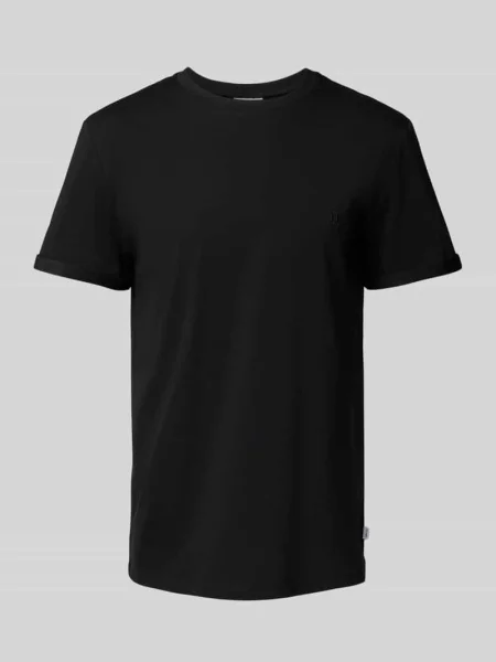 T-shirt z okrągłym dekoltem model ‘Norregaard’ Les Deux czarna