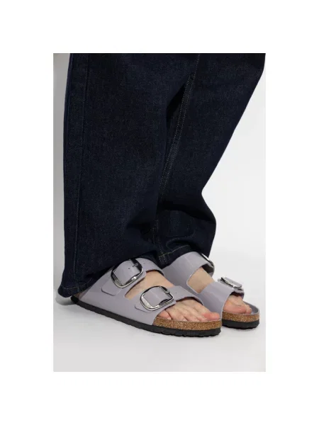 Klapki Birkenstock na sprzączkę fioletowe
