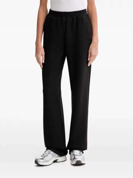 Pantaloni Guess cu broderie alergare negru