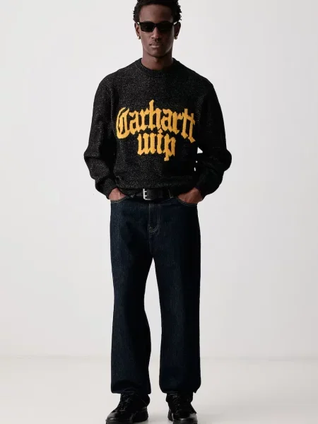 Carhartt WIP Blackletter Sweater pulover cu amestec de lână pentru bărbați