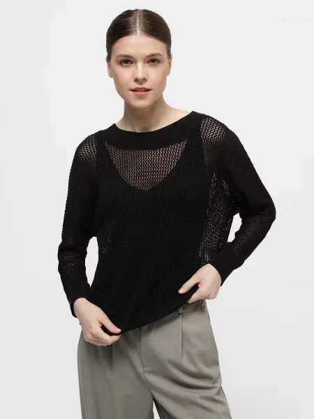 Braska Джемпер Бавовна/акрил чорний