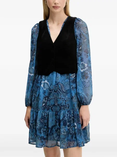 Odgovarati mini haljina Desigual s paisley uzorkom plava