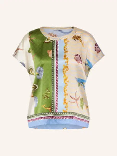 Lilienfels Bluzka Z Jedwabiu weiss niebieska