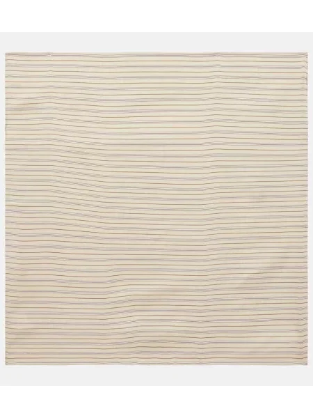 Fular Toteme de mătase cu dungi bej