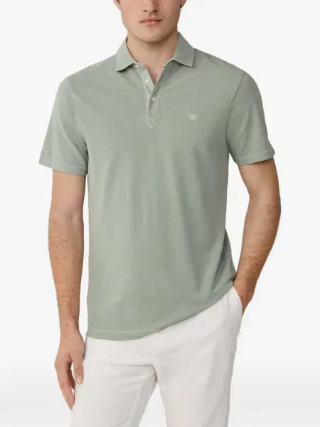 Tricou polo Hackett London tricotate verde