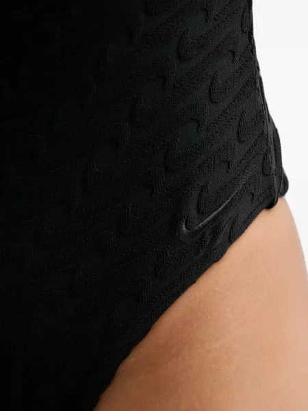 Cu centură slip de baie Nike din jacard cu dungi roz