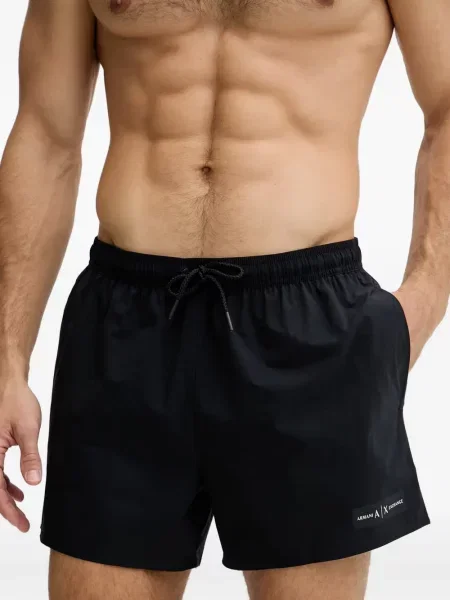 Slip de baie Armani Exchange cu imagine cu cordon albastru