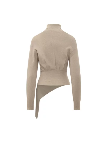 Sweter Lanvin z długim rękawem beżowy
