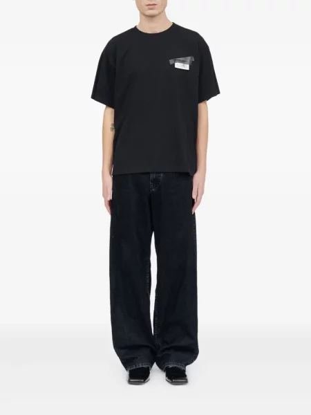 Raštuotas marškinėliai Mm6 Maison Margiela juoda