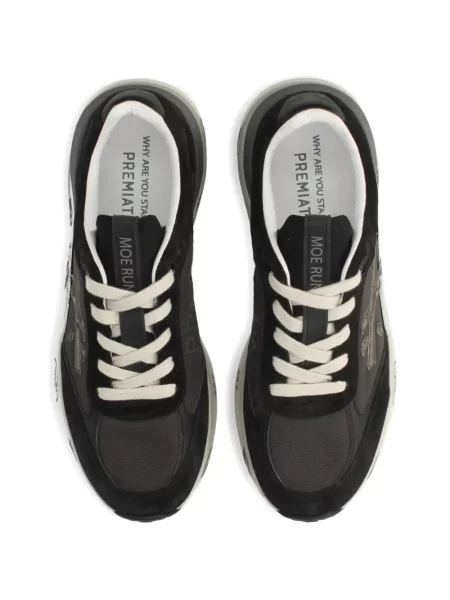 Sneakerși Premiata fără toc cu imagine negru
