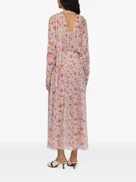Rochie maxi Ganni de mătase cu model floral cu imagine