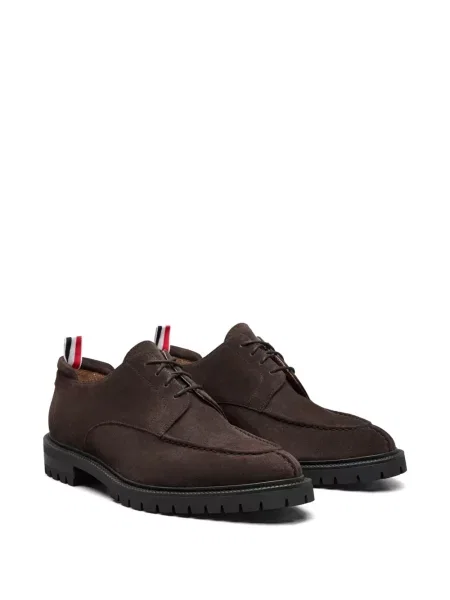 Pantofi derby Thom Browne din piele de căprioară maro