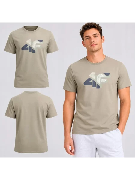 T-SHIRT 4F KOSZULKA Z NADRUKIEM zielona