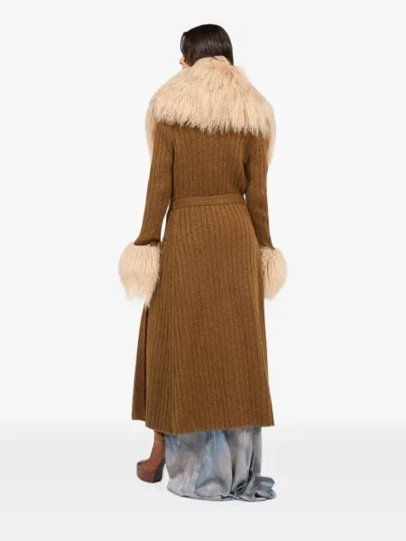 Megztas avikailio paltas Roberto Cavalli ruda