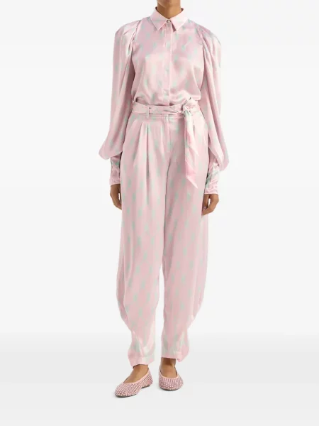 Pantaloni Genny plisate roz