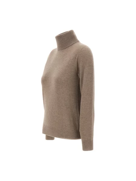 Sweter z golfem Kangra wełniany brązowy