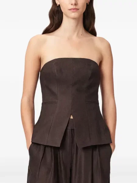 Top Allsaints fără bretele maro