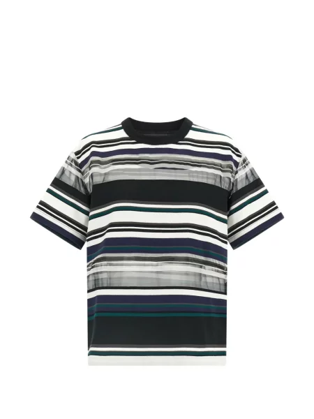 Tricou cu dungi Sacai cu dungi negru