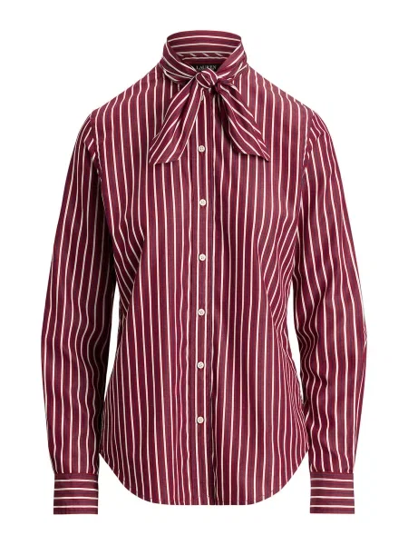 Lauren Ralph Lauren Bluză bleumarin / roșu burgundy alb