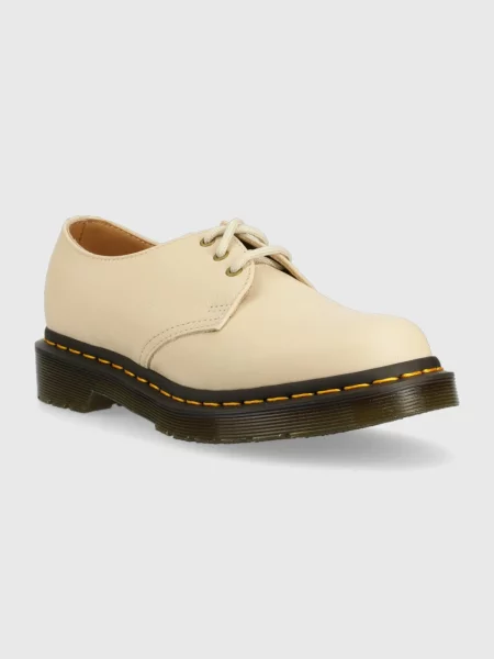Oksfordki Dr. Martens skórzane beżowe