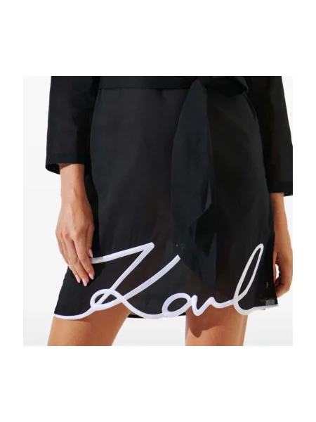 Karl Lagerfeld Rochie de plaja / alb negru