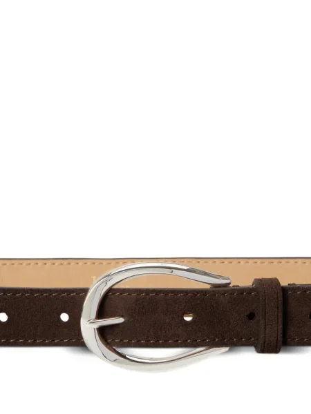 Koszulka polo Polo Ralph Lauren zamszowa na sprzączkę w paski niebieska