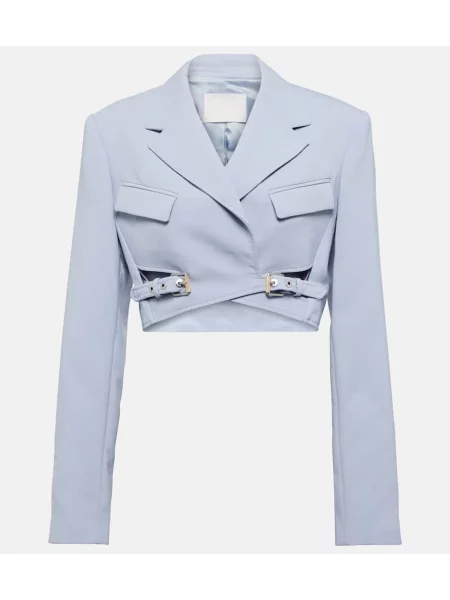 Marynarka Dion Lee wełniana o krotszym kroju szara