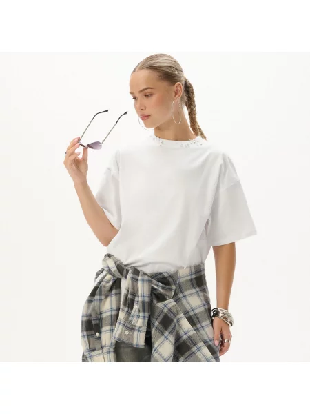 Лонгслив Cropp белый