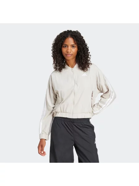 ADIDAS SPORTSWEAR Športová bunda Essentials / šedobiela biela