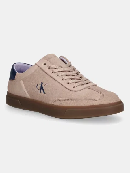 Calvin Klein sneakers din piele LOW PRO CUPS LACE UP bej