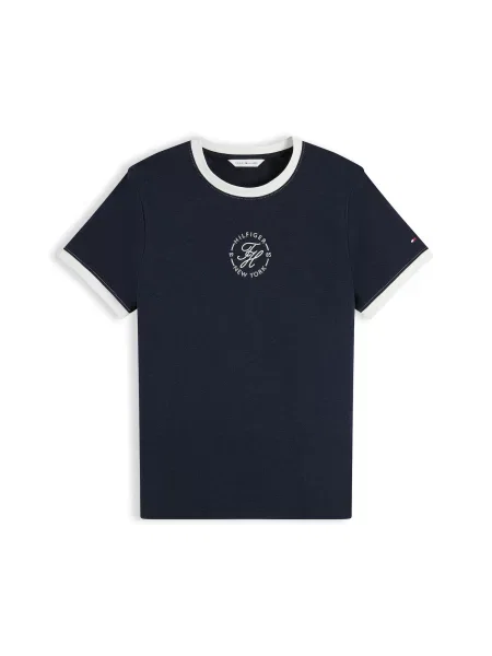 TOMMY HILFIGER Tricou albastru alb