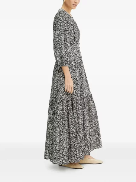 Rochie maxi Ivy Oak cu model floral cu imagine de costum negru