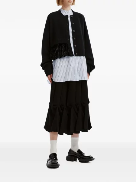 Decupat cardigan Enföld de catifea negru