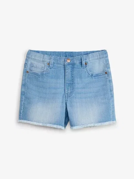 Szorty jeansowe mid waist z bawełną organiczną niebieskie