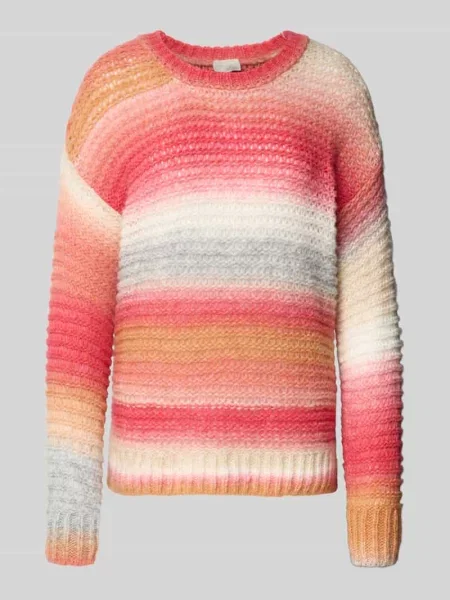 Sweter z dzianiny z mieszanki wełny z okrągłym dekoltem Milano Italy