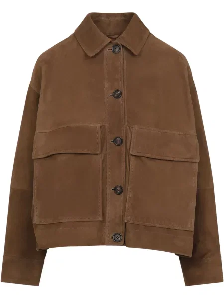 Geacă Brunello Cucinelli din piele de căprioară maro