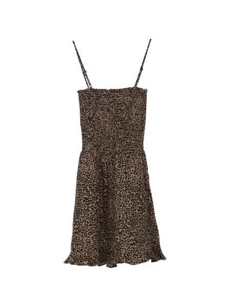 Mała sukienka mini Reformation z nadrukiem garniturowa brązowa