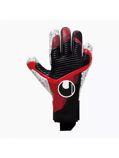 Rękawice bramkarskie uhlsport Powerline Supergrip+ czarne/czerwone/białe białe