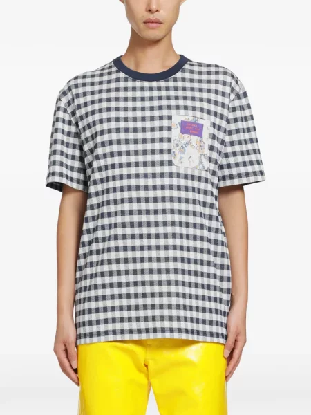 Tricou Loewe în carouri albastru