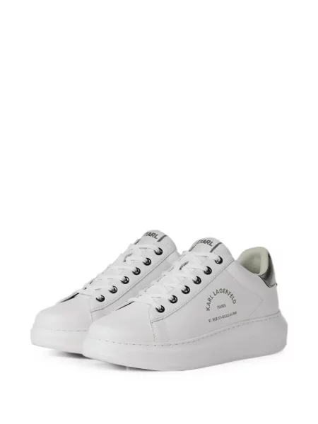 Sneakerși Karl Lagerfeld din dantelă alb