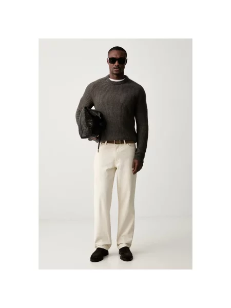 Sweter o kroju regular fit z mieszanki żywej wełny Marc O'polo brązowy