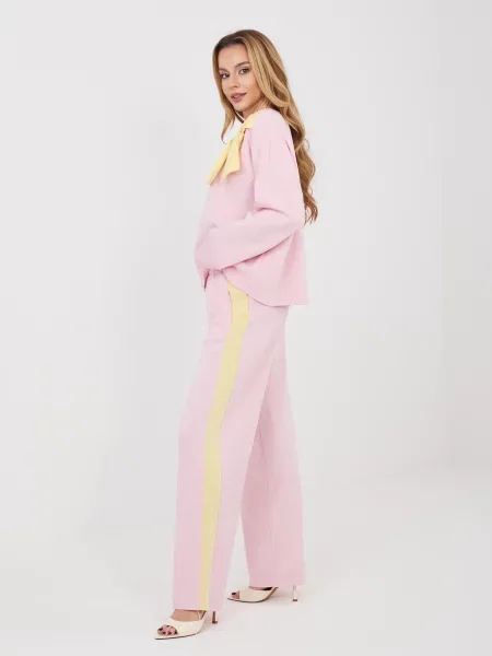 Pantaloni Rue Paris cu picior lat galben