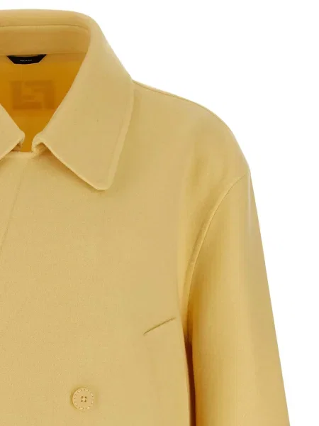 Palton Fendi de lână galben